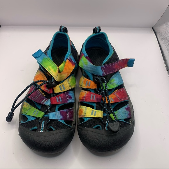 KEEN Newport Retro Rainbow Tie Dye Big Girl  Size 2 Waterproof Sport Sandals - Picture 2 of 8